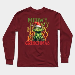 Meowy Grinchmas Fun Christmas Long Sleeve T-Shirt